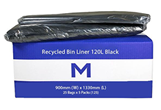 900mm x 1330mm x50mu 25 Pack Wheelie Bin Liner, Rubbish Bags 120L,Black